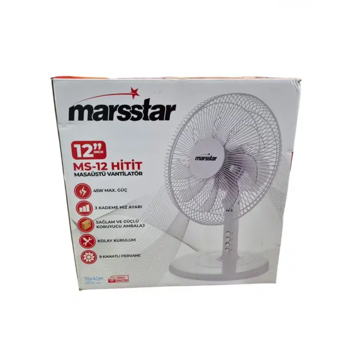 MARSSTAR HİTİT MASA ÜSTÜ VANTİLATÖR MS-12