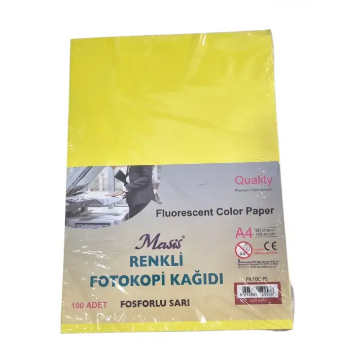 MASİS FOSFORLU SARI A4 KAĞIT 100 LÜ FK100-FS