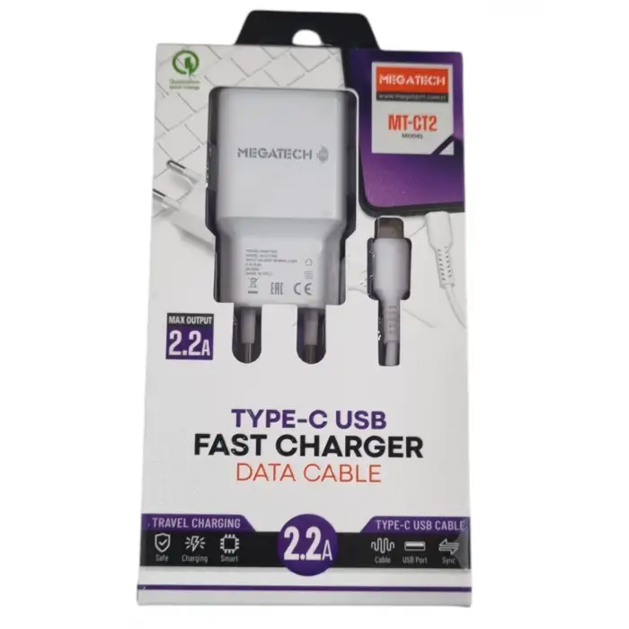 MEGATECH ECO ŞARJ ALETİ 2.2A-2,1A TYPE-C MT-EC03