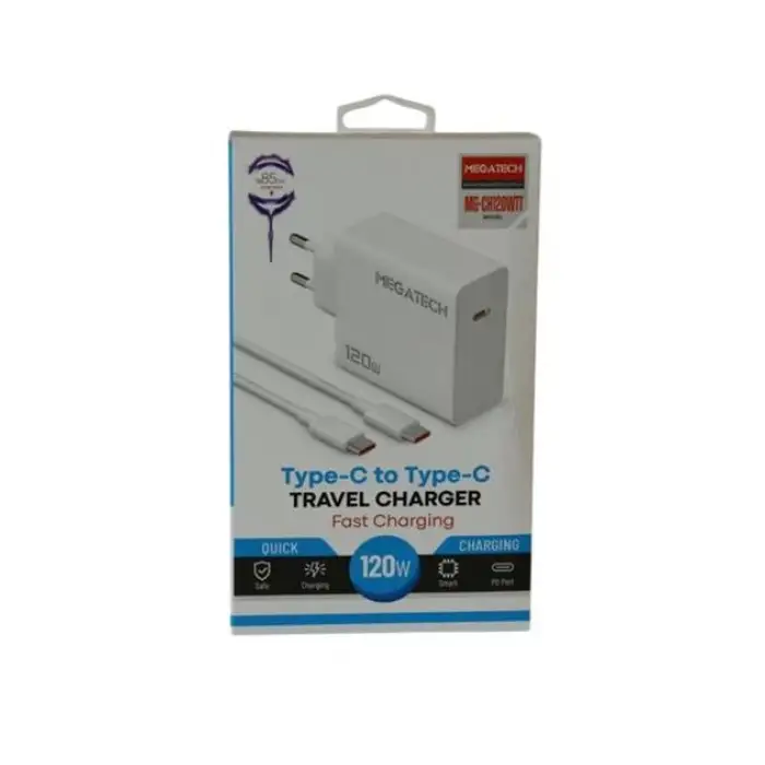 MEGATECH ŞARJ ALETİ TYPE-C TO TYPE-C 120W MG-CH120
