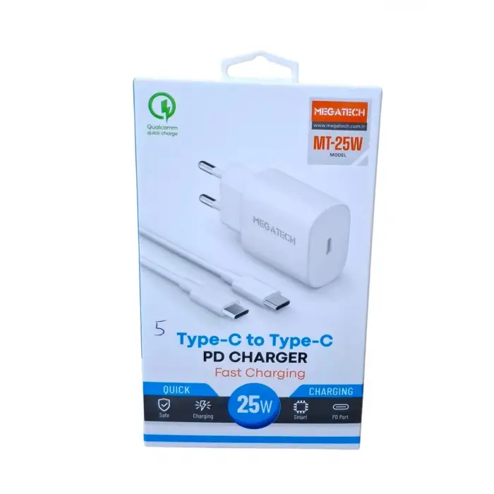MEGATECH SÜPER HIZLI ŞARJ ALETİ TYPE-C 3.0A MT-25W