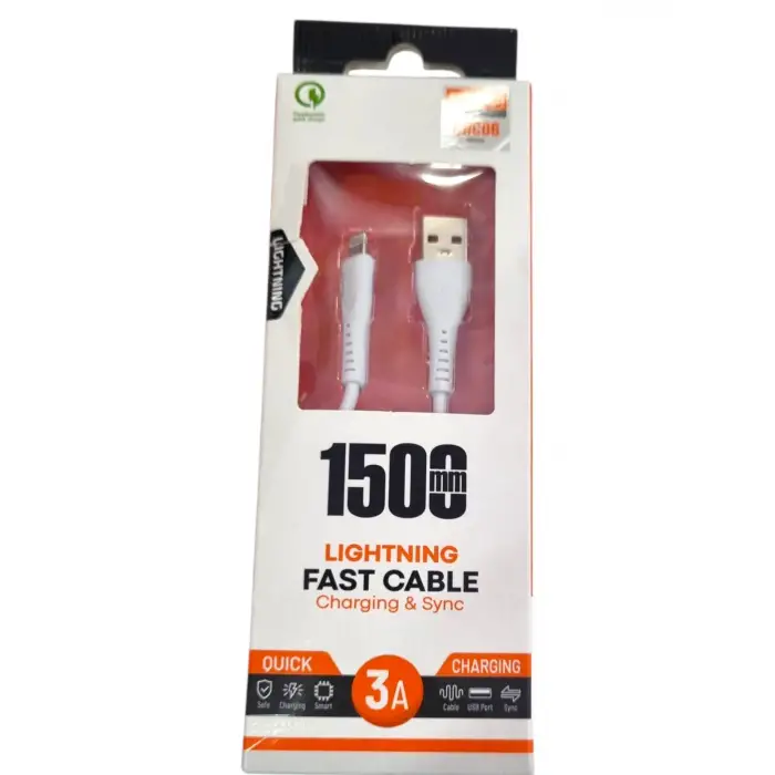 MEGATECH USB DATA KABLO 3.0A 1.5 MT IPHONE