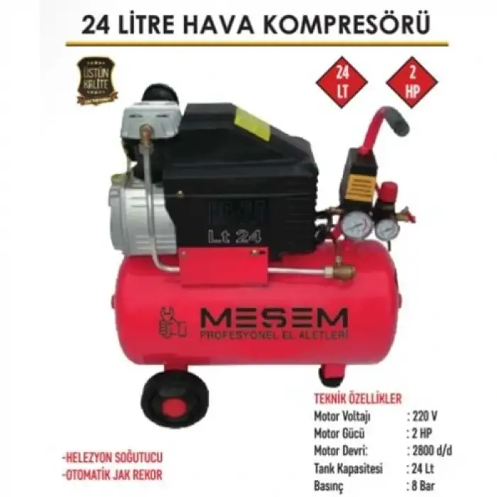 MEŞEM HAVA KOMPRESÖRÜ SESSİZ 24 LT 5150