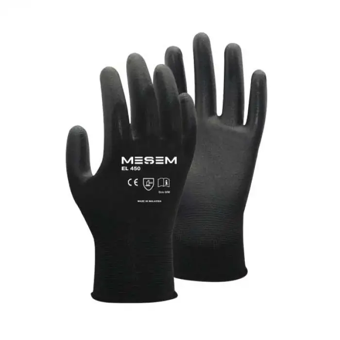 MEŞEM PU ELDİVEN 1/2 SİYAH NO:8 EL-450 (PKT-12 Lİ)