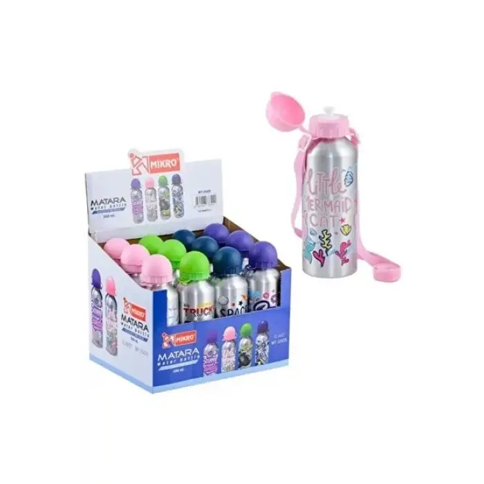 MİKRO ALİMİNYUM MATARA 500 ML MT-2505 (PKT-12Lİ)