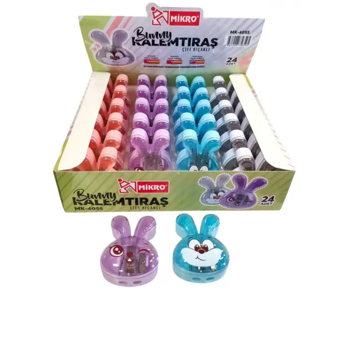 MİKRO KALEMTRAŞ ÇİFTLİ BUNNY MK-4055 (PKT-24 LÜ)