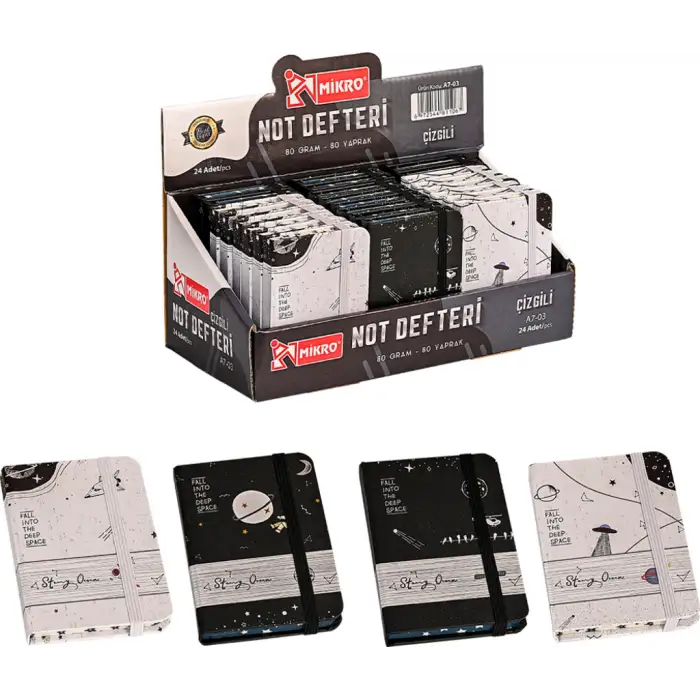 MİKRO NOT DEFTERİ ÇİZGİLİ 80 YP A7-03 (PKT-24 LÜ)