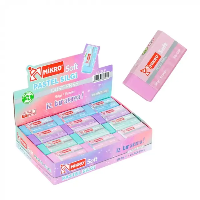 MİKRO PASTEL ÜÇGEN SİLGİ MU-5698 (PKT-36 LI)