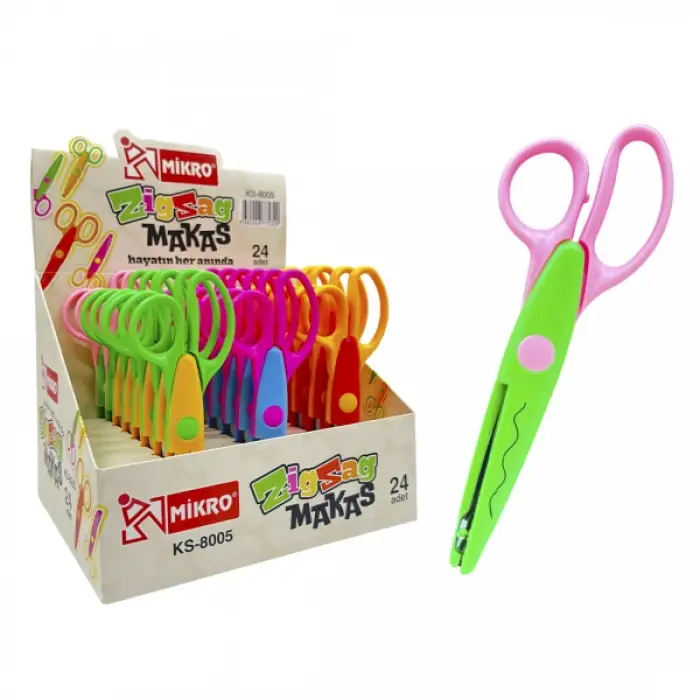 MİKRO ZİGZAG OKUL MAKASI KS-8005 (PKT-24 LÜ)