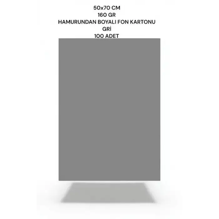 MİLEO FON KARTONU 50X70 GRİ 160 GR (PKT-100LÜ)