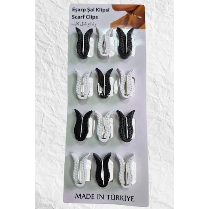 MLS EŞARP ŞAL KLİPSİ LALE 12 Lİ