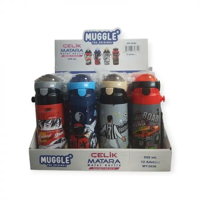 MUGGLE ÇELİK MATARA 550 ML MT-2636 (PKT-12Lİ)