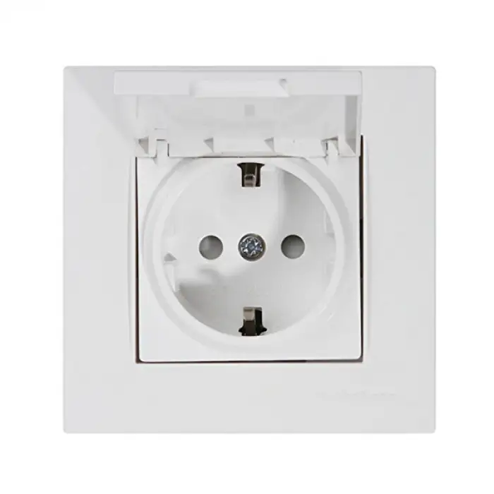 MUTLUSAN RİTA KAPAKLI TOPRAKLI PRİZ BEYAZ