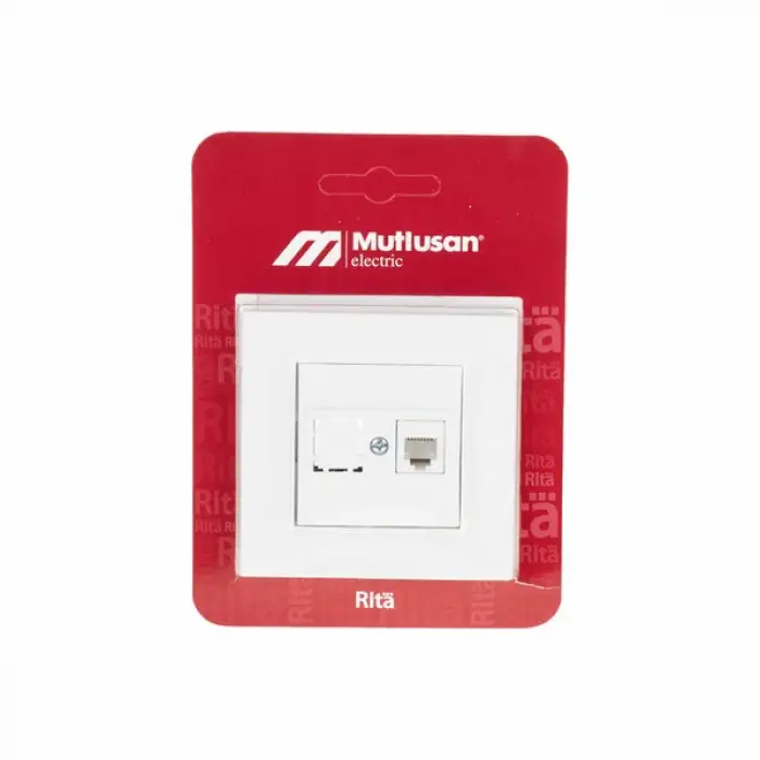 MUTLUSAN RİTA TELEFON PRİZİ 1XRJ12 BEYAZ BLİSTERLİ