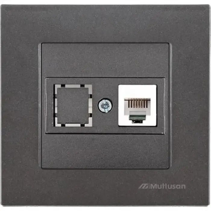 MUTLUSAN RİTA TEL.PRİZİ 1XRJ12 FÜME BLİSTERLİ