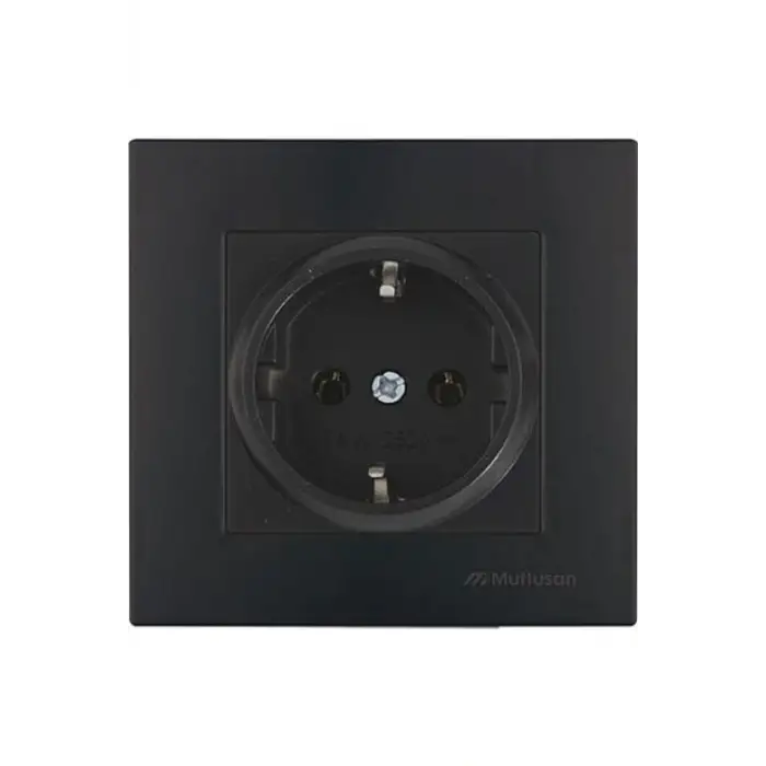 MUTLUSAN RİTA TOPRAKLI PRİZ SİYAH POŞETLİ(PK-12Lİ)