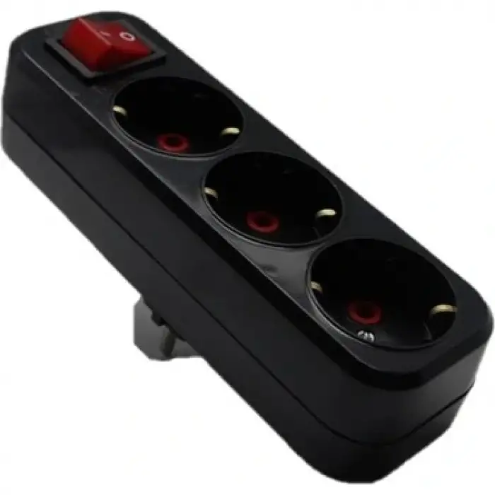 MUTLUSAN ÜÇLÜ TOPRAKLI FİŞ PRİZ DÜZ SİYAH