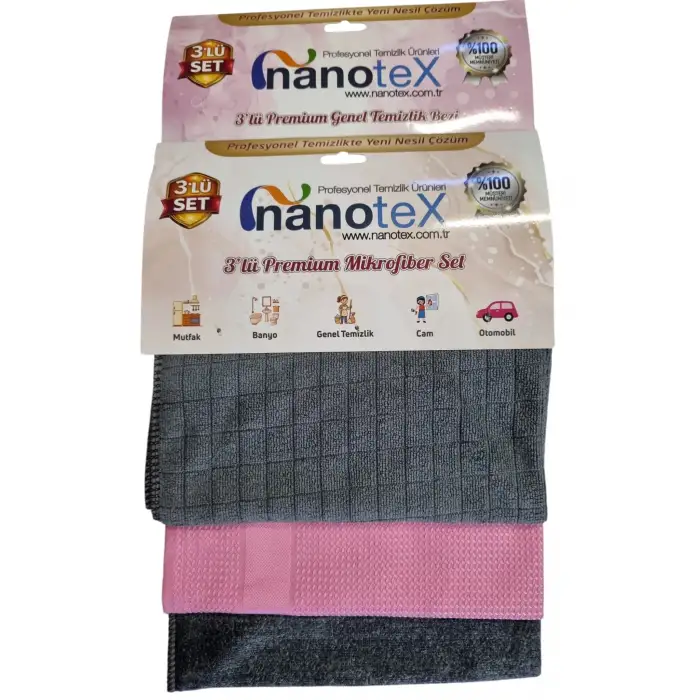 NANOTEX PREMİUM MİKROFİBER SET 3 LÜ PK-44