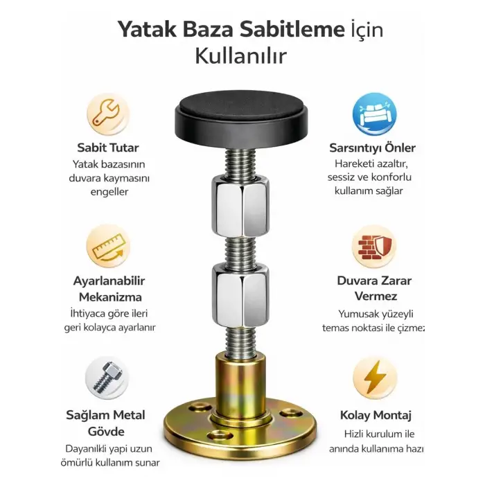 OMİLİFE YATAK BAZA BAŞLIK SABİTLEYİCİ 2 VİDALI PLS02-430