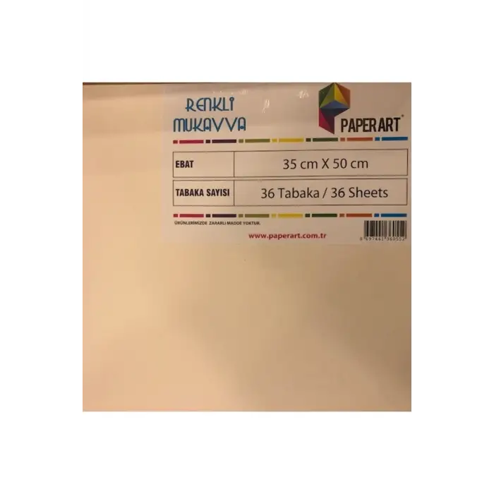 PAPERART 35X50 RENKLİ MUKAVVA BEYAZ (PKT-36LI)