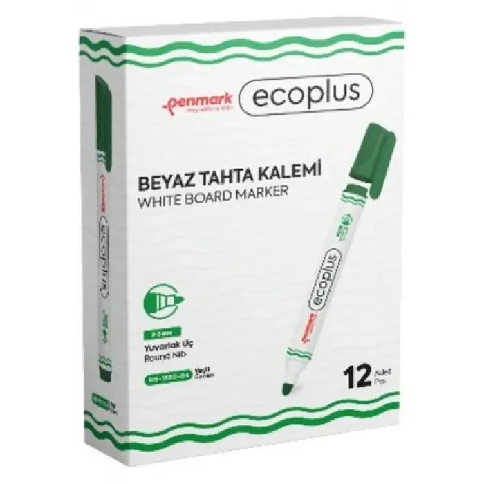 PENMARK BEYAZ TAHTA KALEM YEŞİL 1100-04 (PK-12 Lİ)