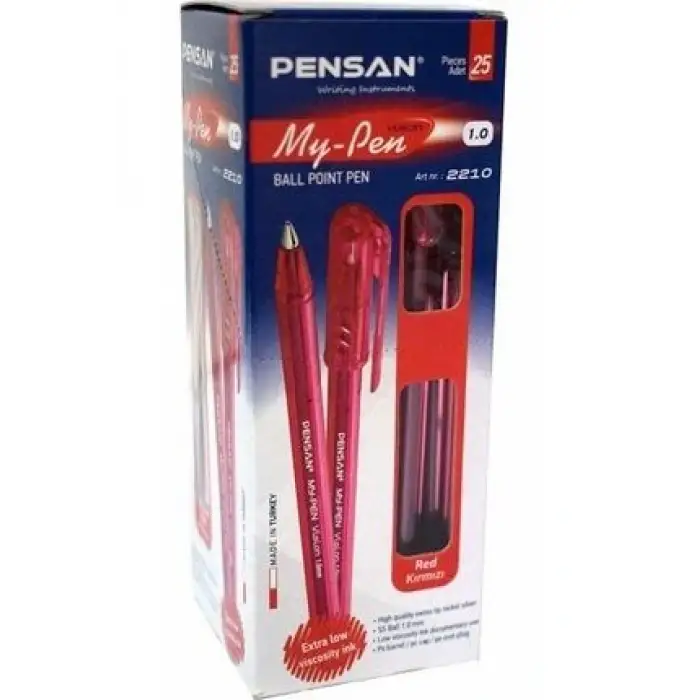 PENSAN MY-PEN TÜKENMEZ KALEM KIRMIZI (PKT-25 Lİ)
