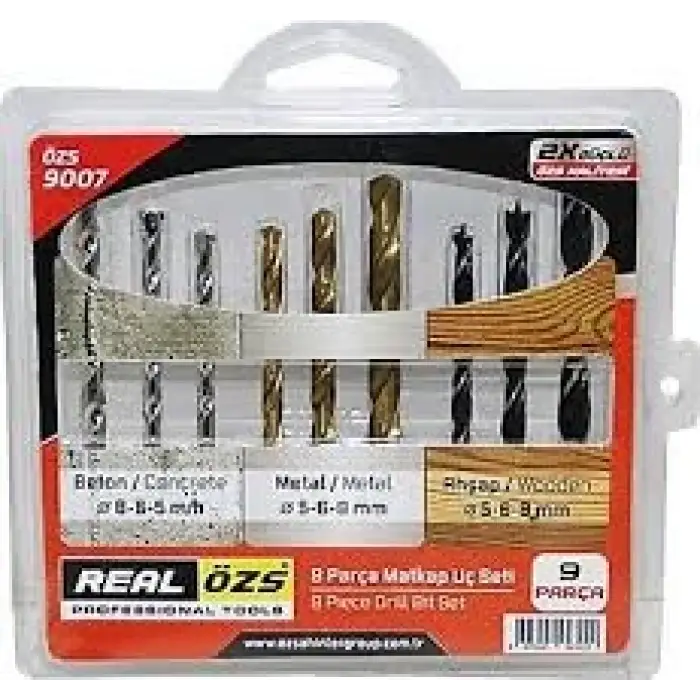REAL ÖZS MATKAP UÇ SETİ 9 PARÇA OZS-9007