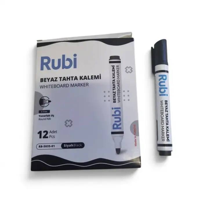 RUBİ SİYAH YUV. UÇ TAHTA KALEM RB-5035 (PKT-12 Lİ)