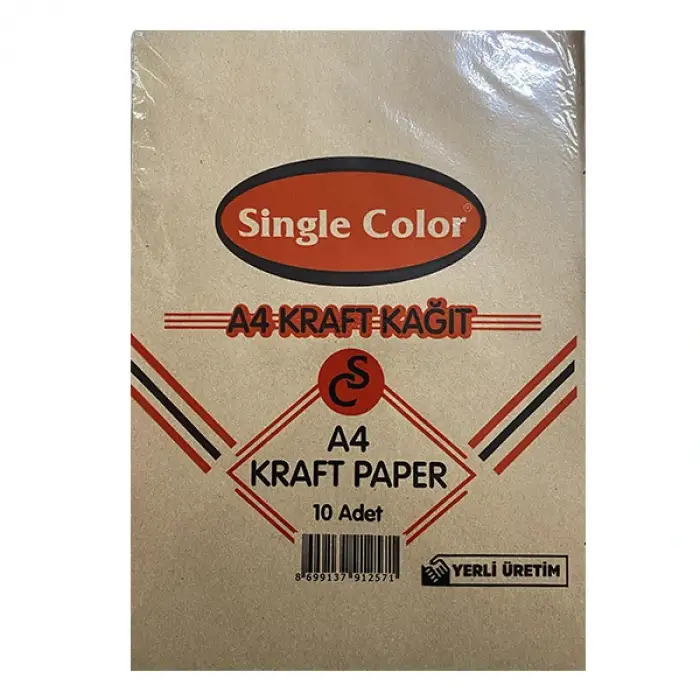 SİNGLE COLOR A4 KRAFT KAĞIDI 10 LU