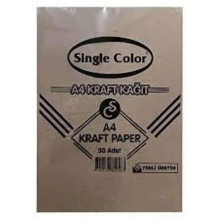 SİNGLE COLOR A4 KRAFT KAĞIDI 50 Lİ