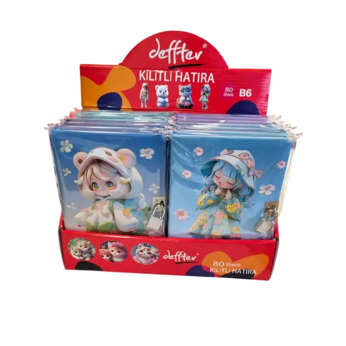 SİNGLE COLOR A5 HATIRA DEFTERİ KİLİTLİ (PKT-12 Lİ)