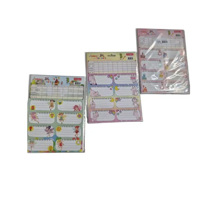 TANEX 3 LÜ KIZ OKUL ETİKETİ DERS PROG.(PKT-10LU)
