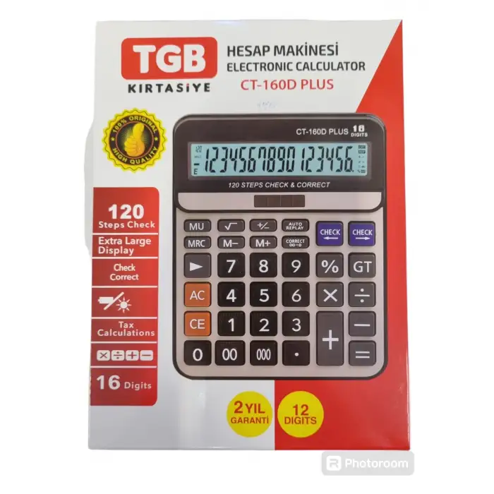 TGB HESAP MAKİNESİ CT-160D PLUS