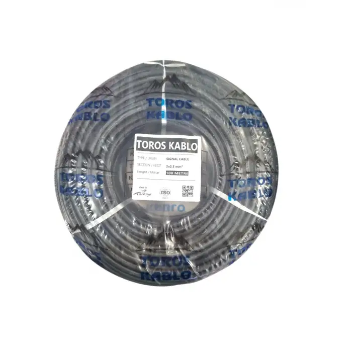 TOROS SİNYAL KABLOSU 2X2,5 CCA SİYAH(TOP-100 MT)