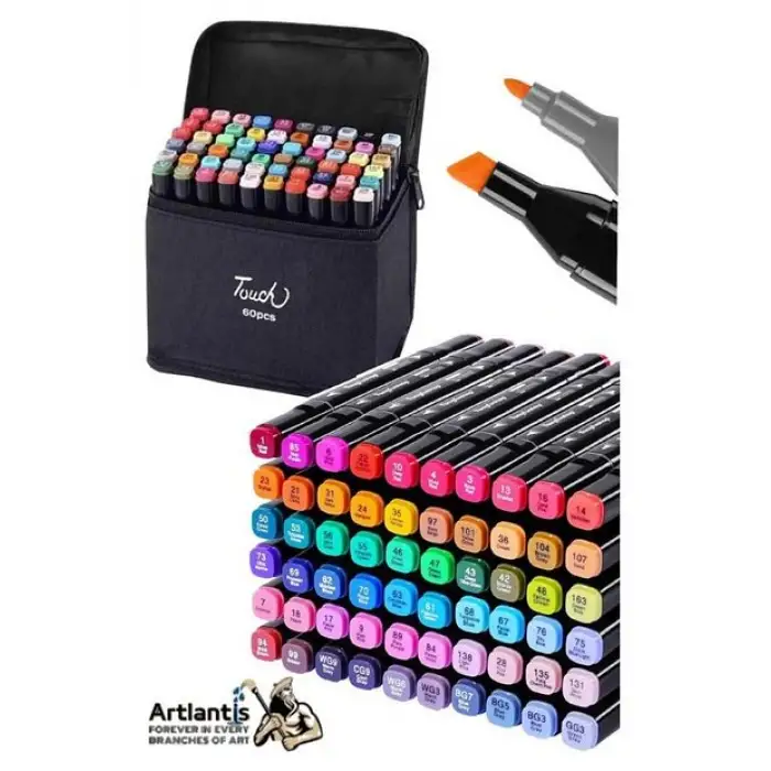 TOUCH MARKER KALEM ÇİFT UÇLU ÇANTALI (PKT-60 LI)