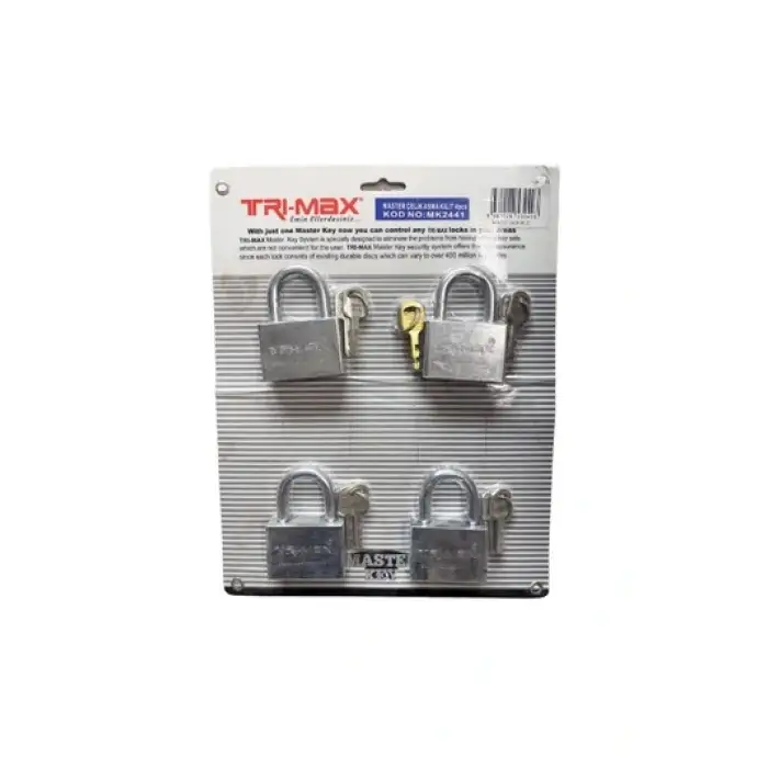 TRI-MAX ÇELİK ASMA KİLİT 4 LÜ SET MK-2441