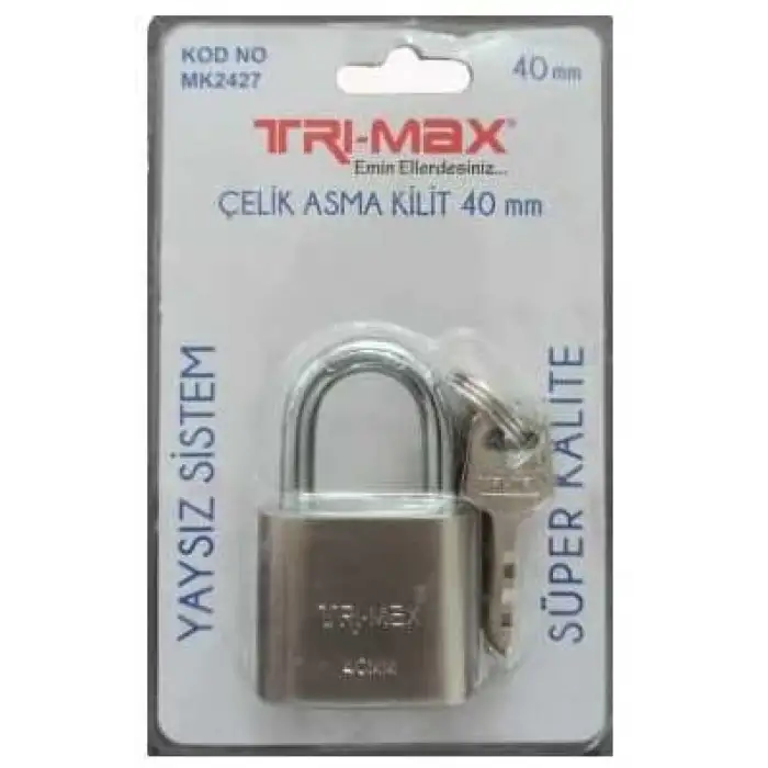 TRI-MAX ÇELİK ASMA KİLİT 40 MM MK-2427