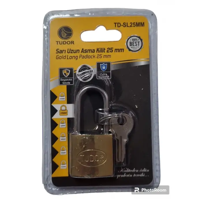 TUDOR ASMA KİLİT SARI UZUN 25 MM VKM TD-SL25MM