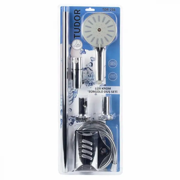 TUDOR SÜRGÜLÜ LÜX DUŞ SETİ KROM VAKUMLU TDR-256