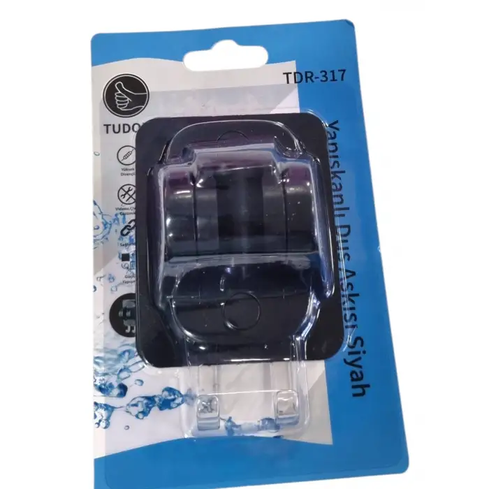 TUDOR YAPIŞKANLI DUŞ ASKISI SİYAH VAKUMLU TDR-317