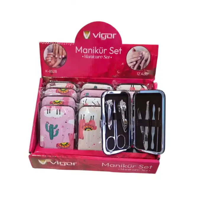 VİGOR MANİKÜR SETİ LÜKS KILIFLI K-8528(PKT-12 Lİ)