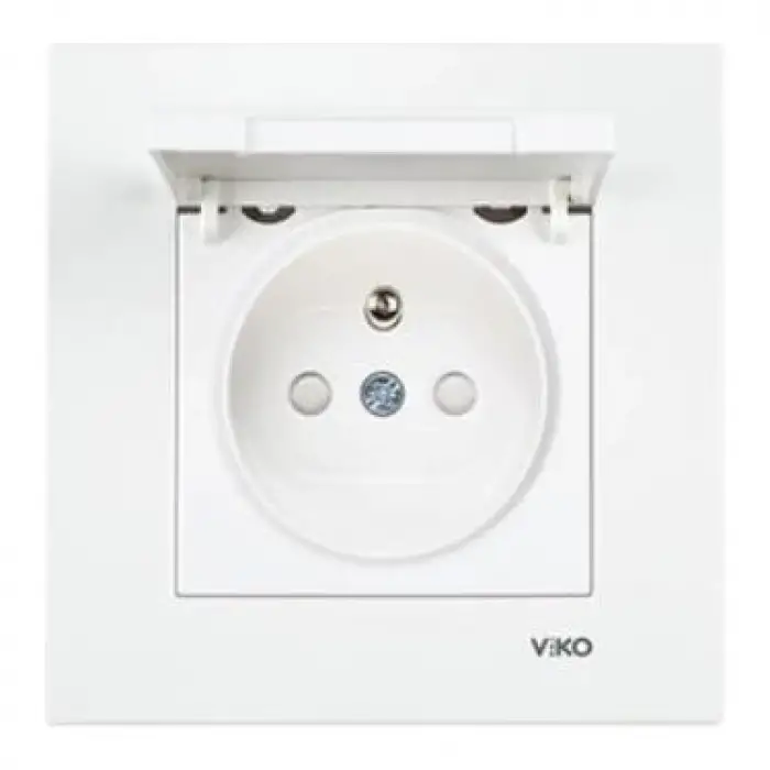 VİKO KARRE TOPRAKLI PRİZ KAPAKLI (KUTU-10 LU)