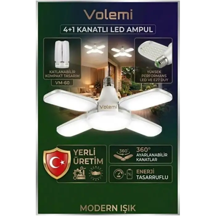 VOLEMİ KRİSTAL AMPUL 4+1 KANATLI 65W VM-65