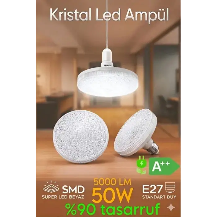 VOLEMİ SİMİT AMPUL KRİSTAL BEYAZ E27 50W VM-55