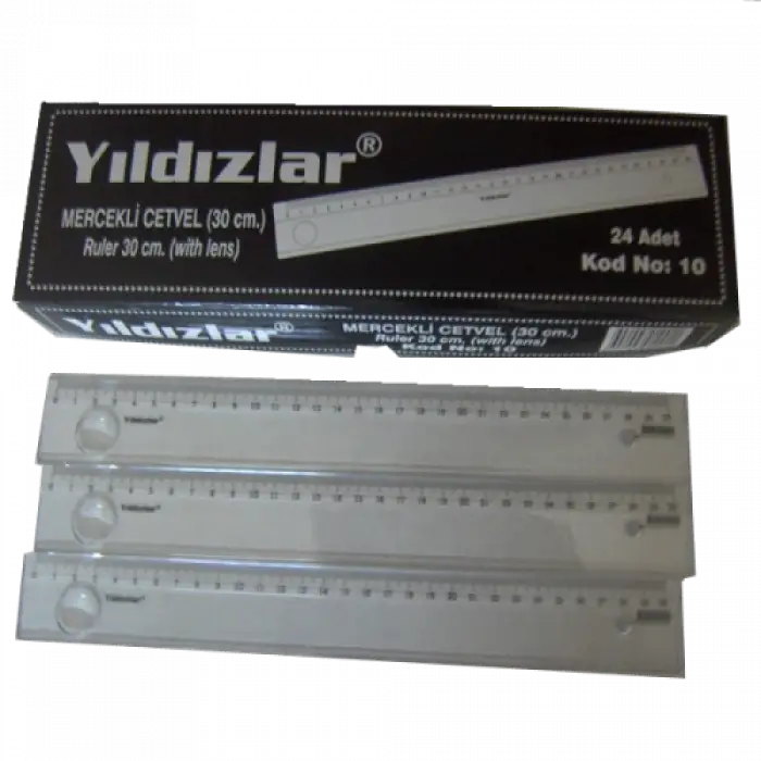 YILDIZLAR MERCEKLİ CETVEL 30 CM NO:10 (PKT-24 LÜ)