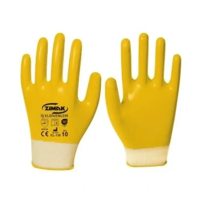 ZİMAK NİTRİL KAPLI İŞ ELDİVENİ SARI NO:10 EL-310A