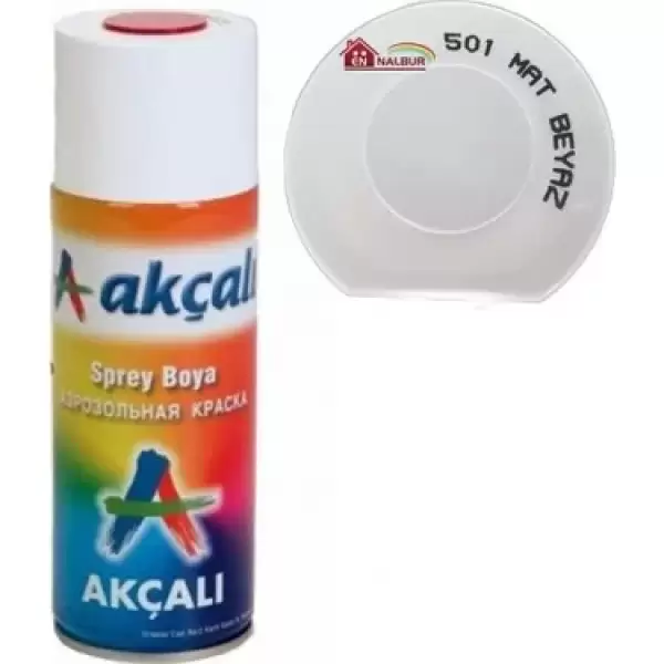 AKÇALI SPREY BOYA MAT BEYAZ 400 ML 501