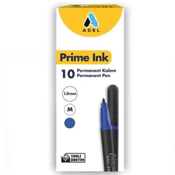 ADEL PERMANENT KALEM MAVİ M 1,0 MM (PKT-10 LU)