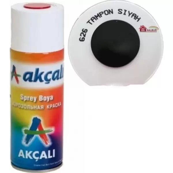 AKÇALI SPREY BOYA METALİK TAMPON SİYAH 400 ML 626