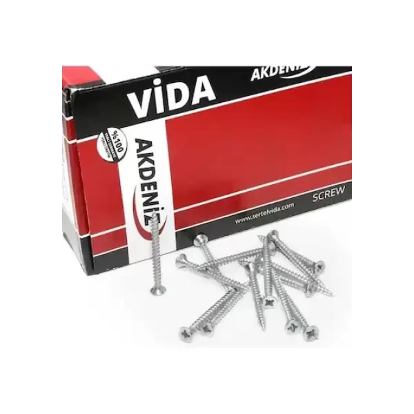 AKDENİZ YHB MATKAP UÇLU VİDA STOPERLİ 4,2X32 900LÜ